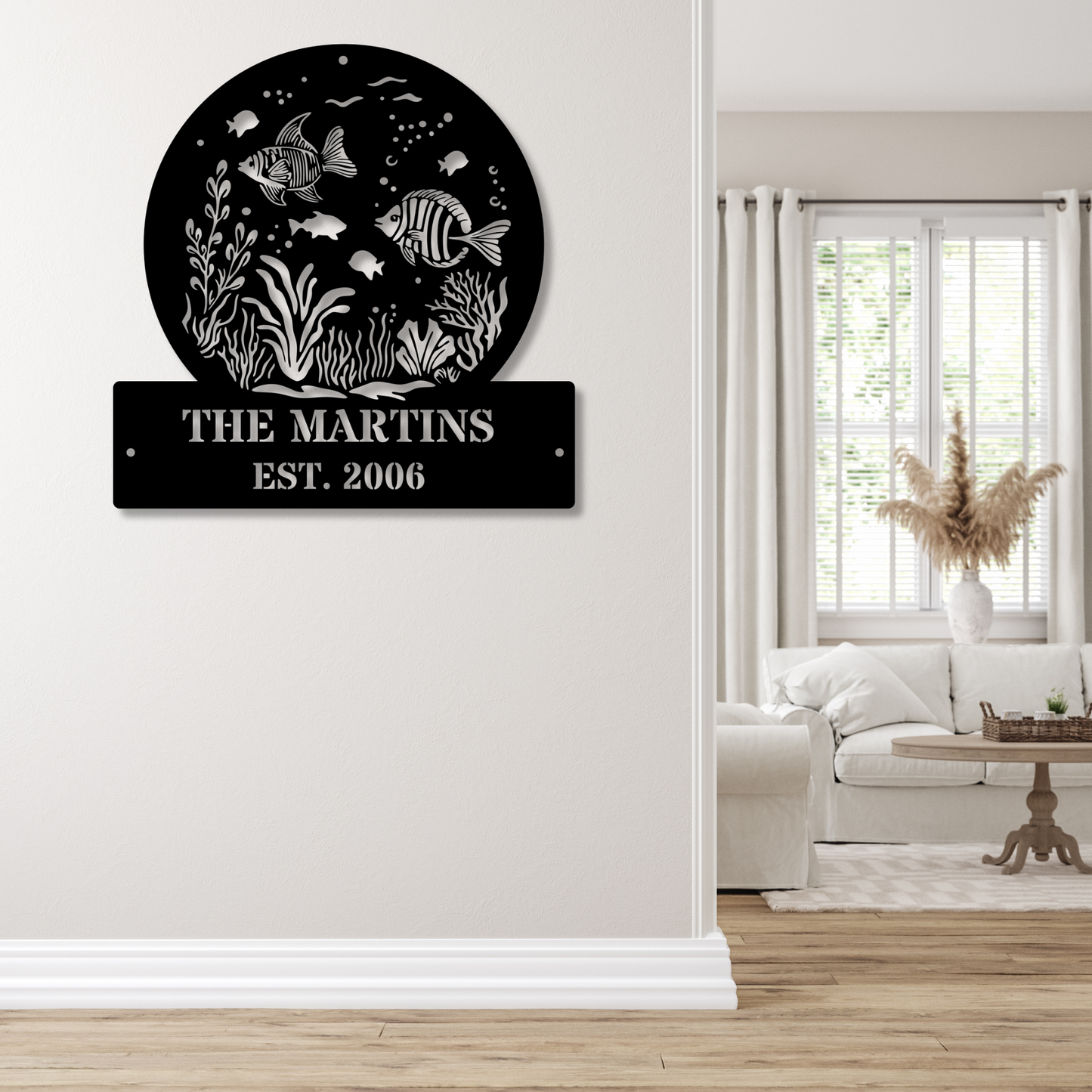 Custom Aquatic Metal Wall Decor, Coastal Metal Art, Nautical Wall Piece, Oceanic Wall Sculpture, Beach House Metal Decor