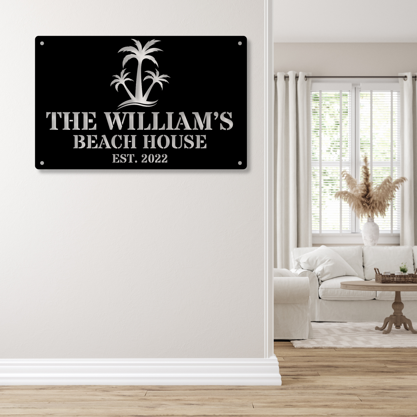 Custom Beach House Metal Sign, Beach Cottage Sign, Beach House Gift