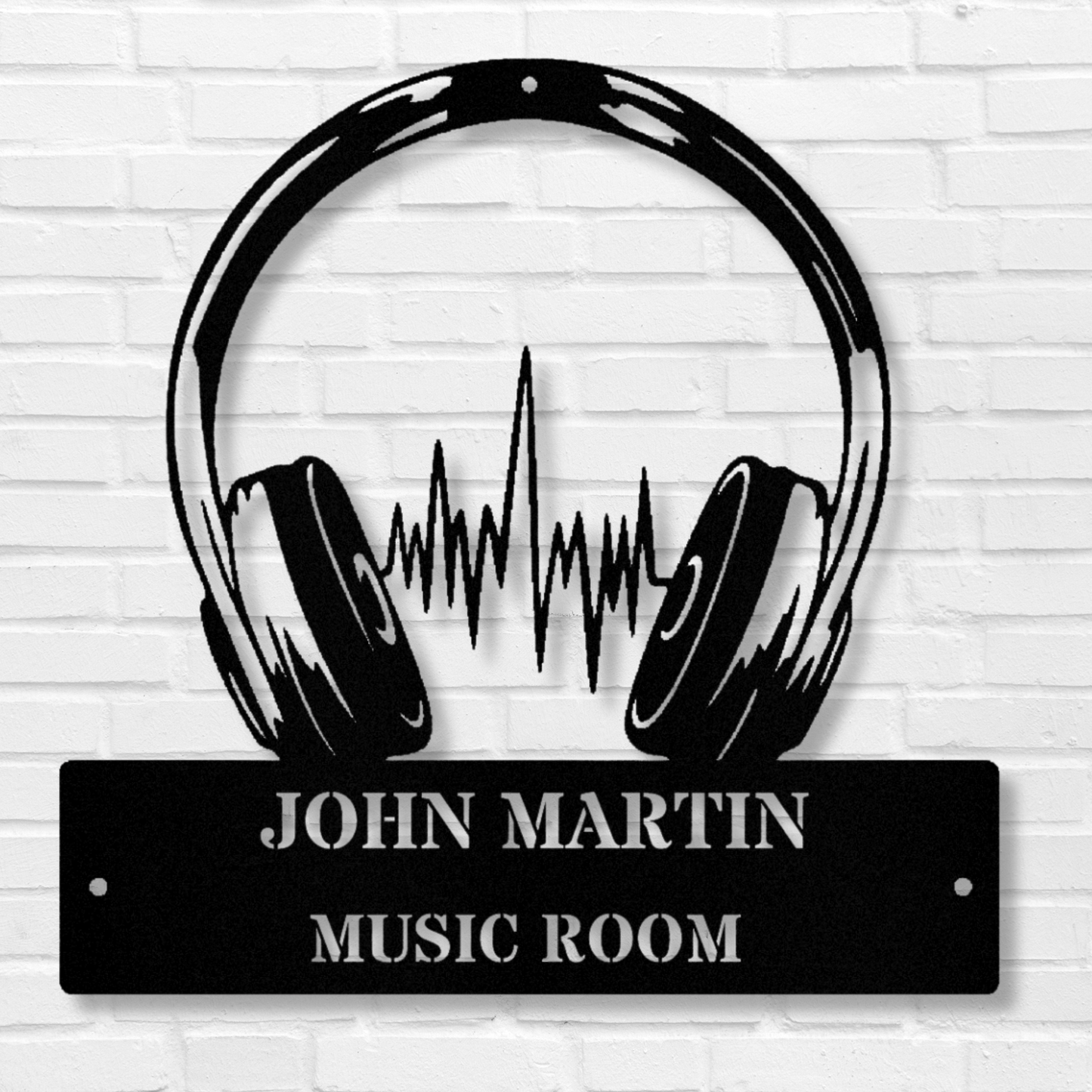 Earphone Metal Wall Art Sign, Custom Earphone Wall Art, Headphones Music roomDecor, Music Lovers Gift, Studio DJ Club Sign, Personalized Music Decor
