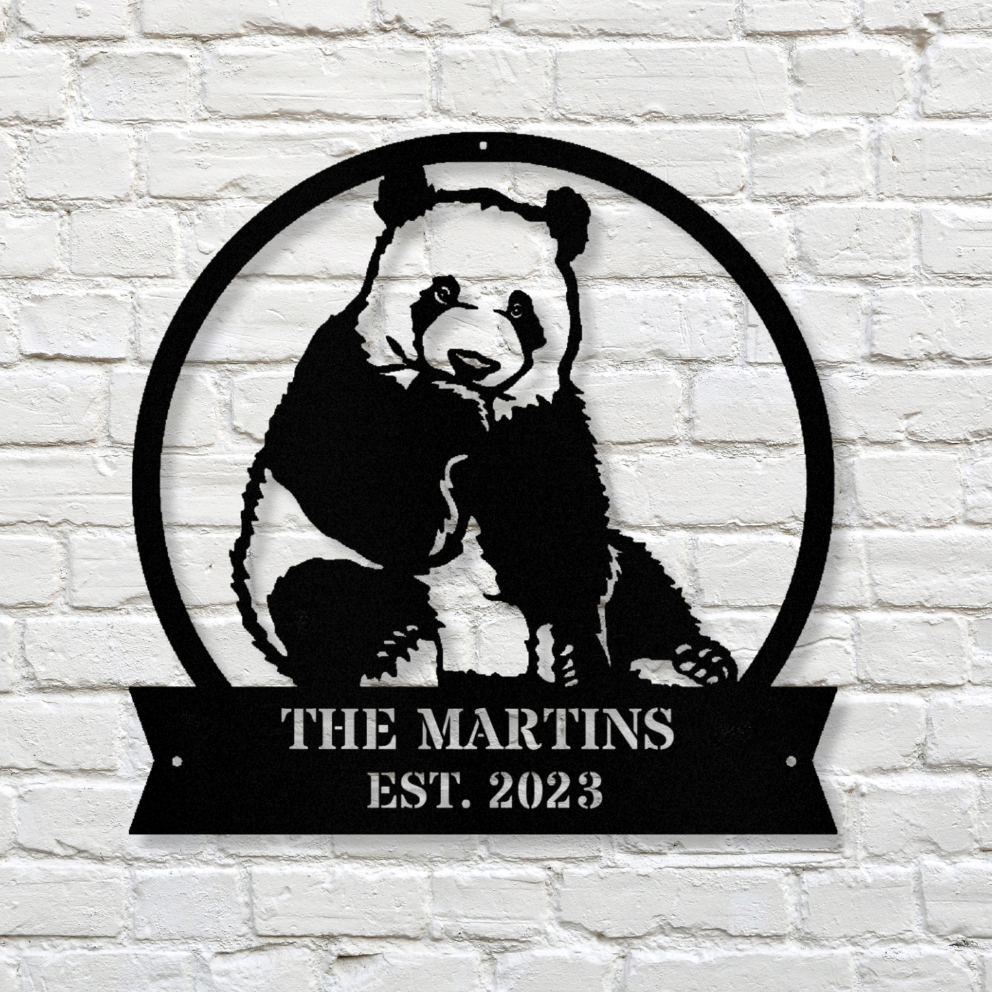 Custom Panda Wall Metal Sign, Panda Wall Art, Metal Art Decor, Animal Themed Decoration, Home Metal Sign, Panda Art Decoration