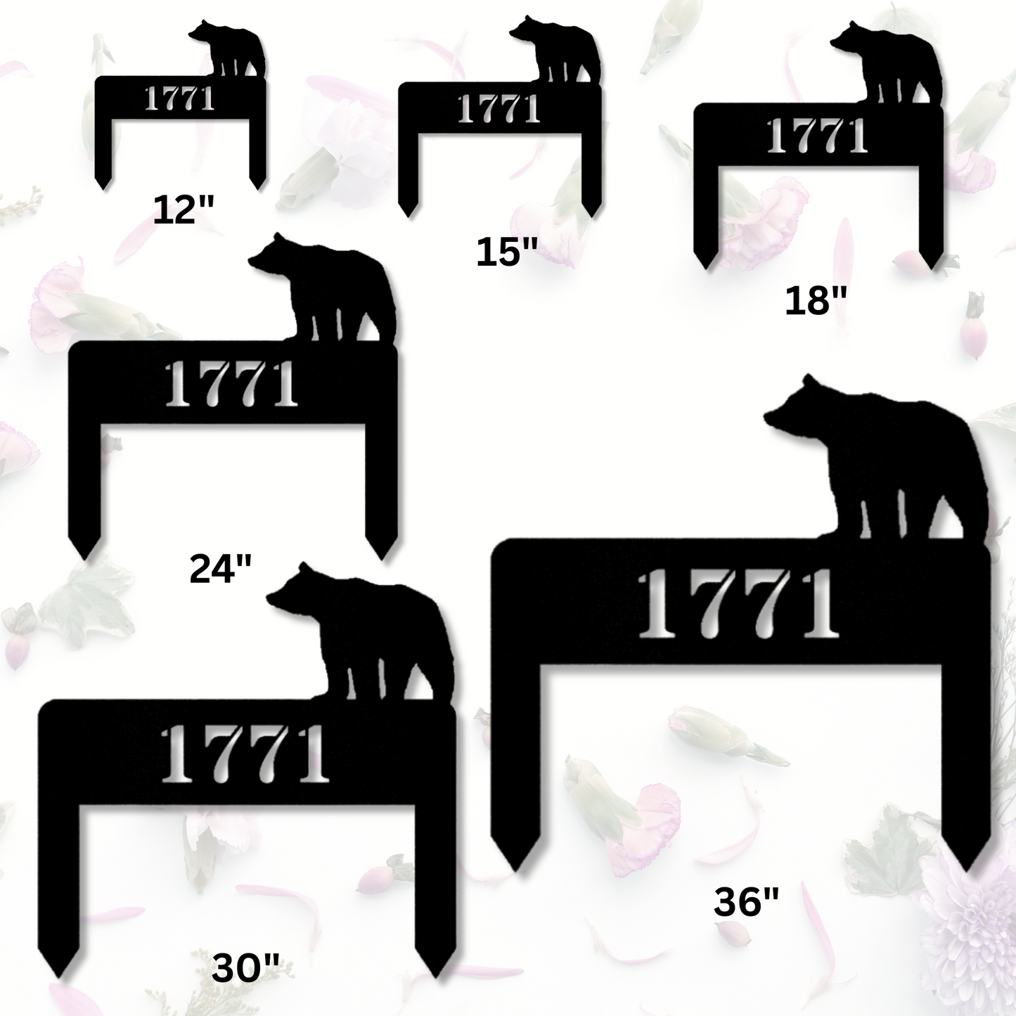 Customized Bear House Number Metal Sign, Custom House Number, Personalized Home Decor, Animal Theme Sign, Rustic Address Plaque, Wall Art