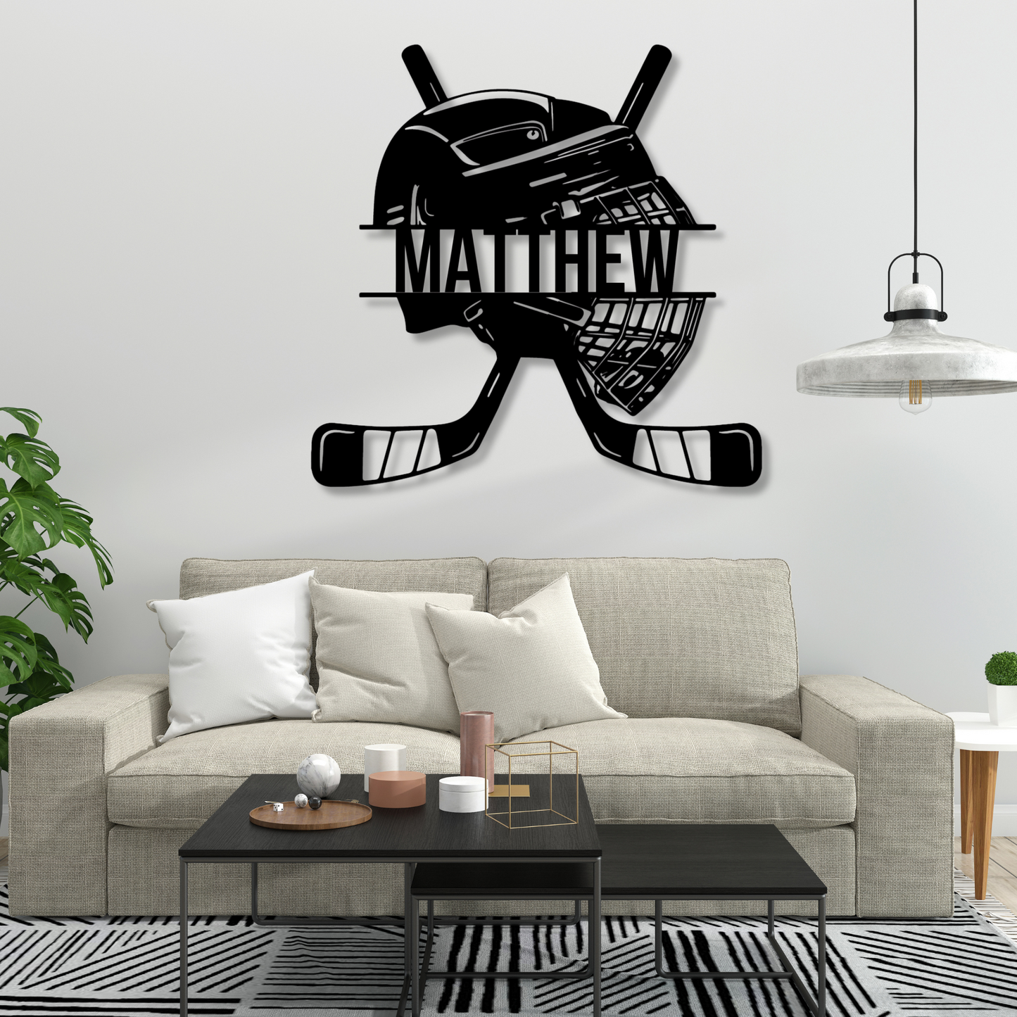 Custom Hockey Metal Sign, Personalized Hockey Decor, Sports Fan Art, NHL Fan Gift, Man Cave Sign, Ice Hockey Wall Art