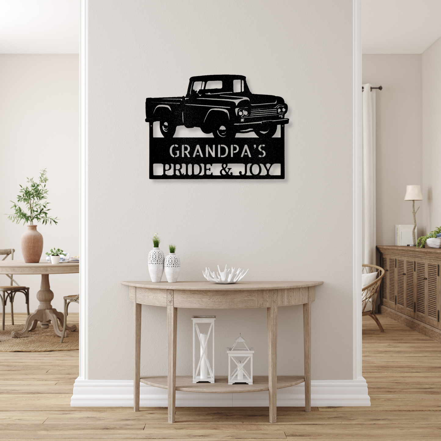 Grandpas Pickup Truck Monogram - Steel Sign