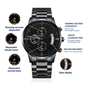 Custom Bonus Son Wedding Watch, Gift For Son In Law on Wedding Day, Personalized Wedding Watch for Bonus Son