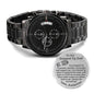 Personalized Stepped Up Dad Watch, Gift from Stepdaughter, Bonus Dad Custom Watch Engraved Custom Watch, Stepdad Christmas or Birthday Gift