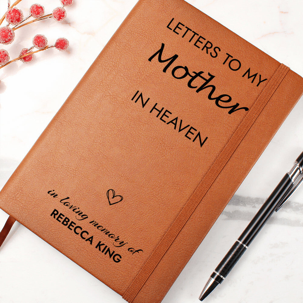 Mother Remembrance Leather Journal, Mom In Heaven Gift, Loss of Mother Memorial Journal, Sympathy Gift for Loss Of Mother, Grief Journal Letters