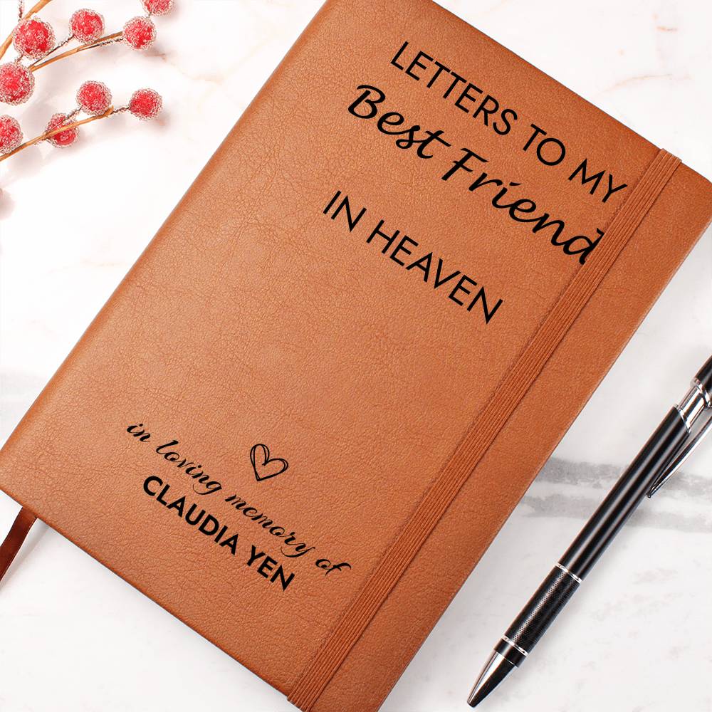 Friend Remembrance Leather Journal, Best Friend In Heaven Gift, Loss of Best Friend Memorial Journal, Sympathy Gift for Loss Of Friend, Grief Journal Letters