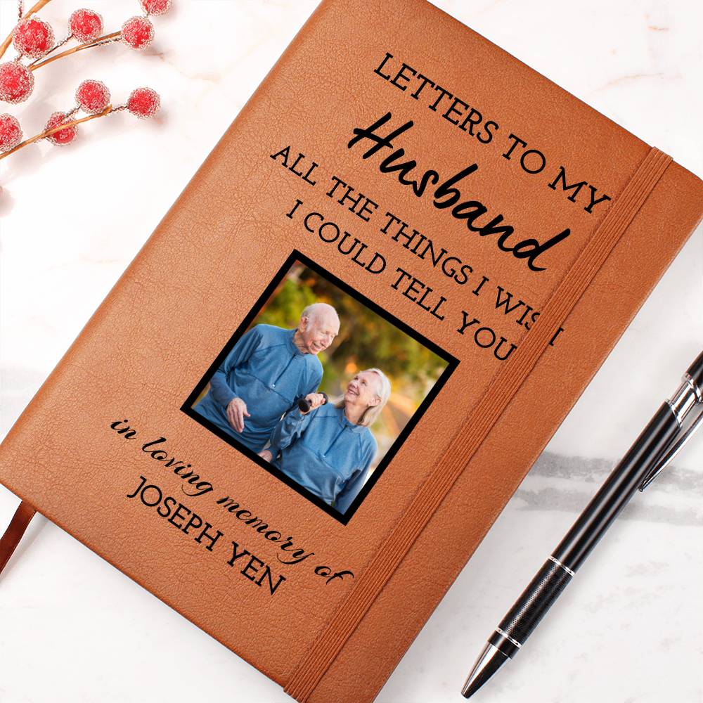 Loss of Husband Gift, Photo Memorial Journal, Letters to Husband Grief Journal, Husband Memorial Gift, Sympathy Gift for Widow