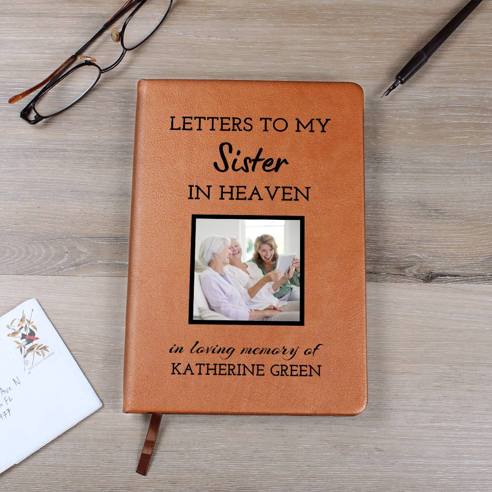 Loss of Sister Photo Memorial Journal, Sister In Heaven Gift, Sister Remembrance Photo Journal, Sympathy Gift, Grief Journal Letters to Sister
