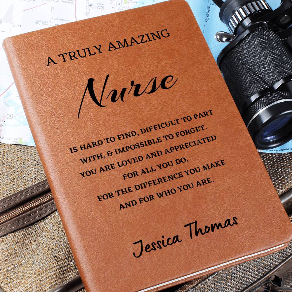 Personalized Nurse Journal, Difference Maker Journal, Custom Name Leather Journal, Gift for a Registered Nurse, Appreciation Gift, Birthday Gift