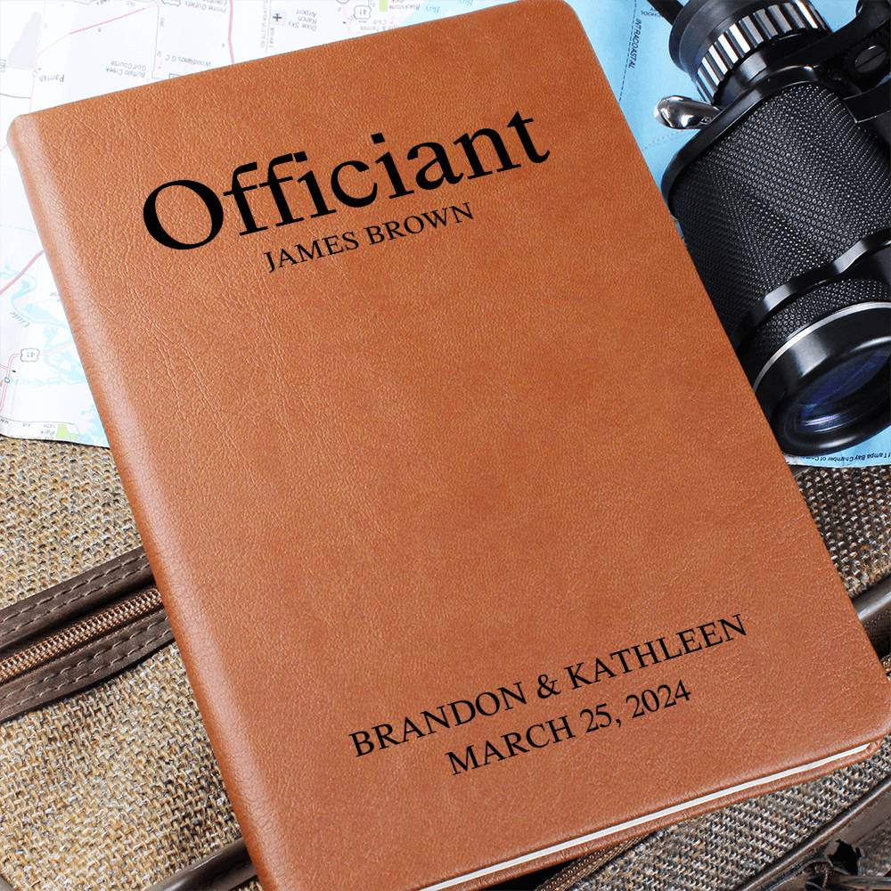 Personalized Officiant Gift, Customized Leather Journal,Wedding Officiant Journal Book, Officiant Thank You Gift,Pastor Gift Notebook