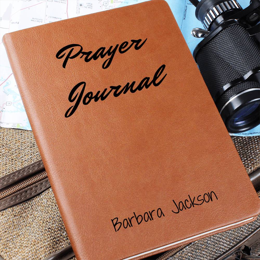 Personalized Prayer Journal, Custom Name Leather Journal, Bible Study Notebook, Gift for Her, Christmas or Birthday Gift for Mom, Religious Gift, Christain Gifts