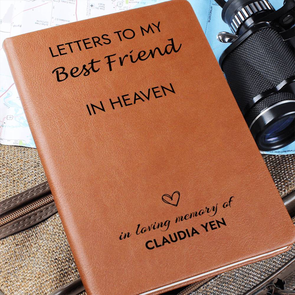 Friend Remembrance Leather Journal, Best Friend In Heaven Gift, Loss of Best Friend Memorial Journal, Sympathy Gift for Loss Of Friend, Grief Journal Letters