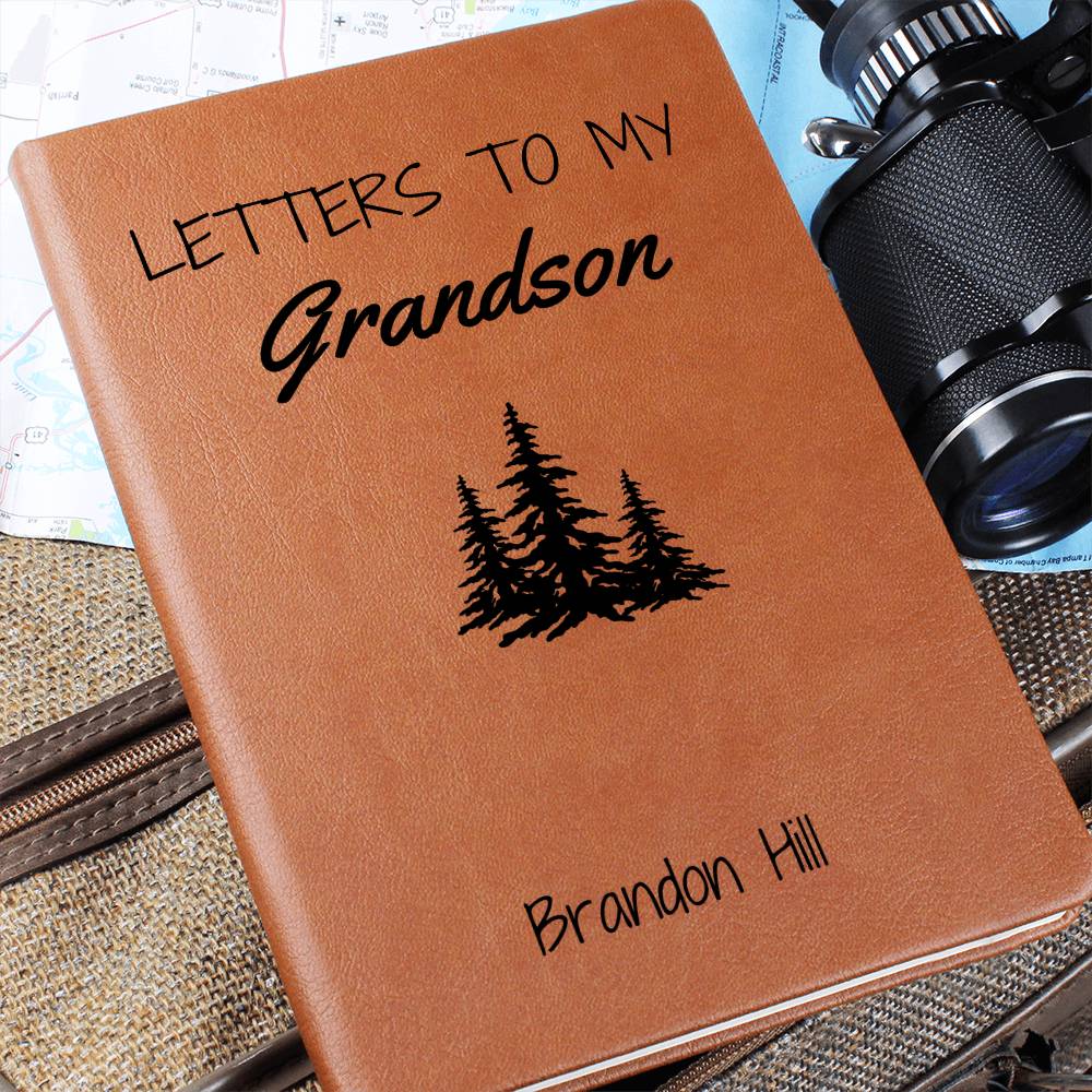 To My Grandson Personalized Leather Journal, Letters to my Grandson Journal, Unique Grandson Gifts, Keepsake for Grandkids, Custom Grandson Gifts