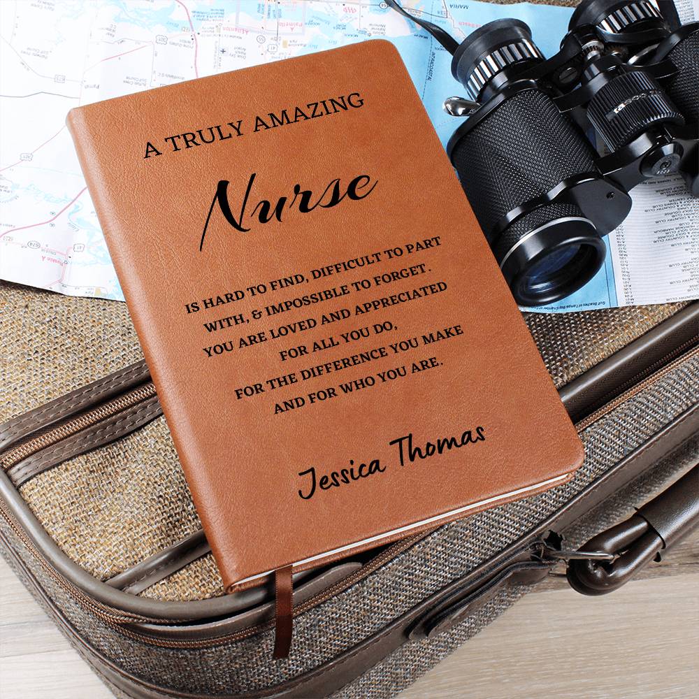 Personalized Nurse Journal, Difference Maker Journal, Custom Name Leather Journal, Gift for a Registered Nurse, Appreciation Gift, Birthday Gift