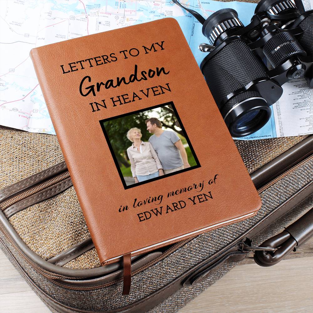 Loss of Grandson Photo Memorial Journal, Grandson In Heaven Gift, Grandson Remembrance Photo Journal, Sympathy Gift, Grief Journal Letters to Grandson