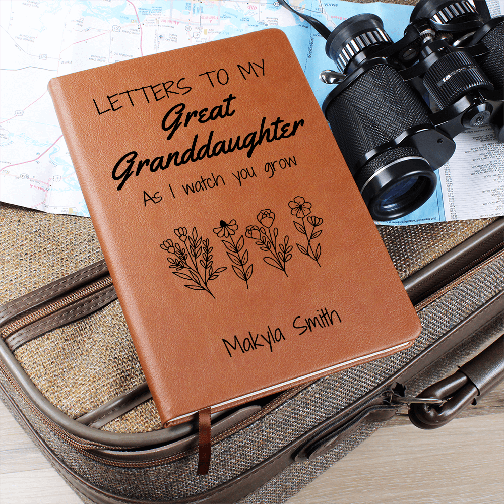 Letters To My Great Granddaughter Journal As I Watch You Grow, Legacy Journal to Grandchildren, Personalized Great Granddaughter Journal Birthday Gifts