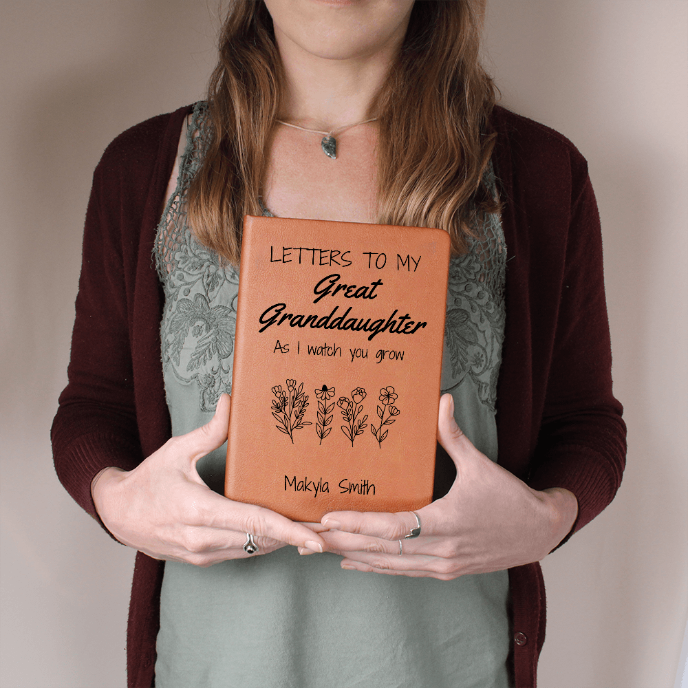 Letters To My Great Granddaughter Journal As I Watch You Grow, Legacy Journal to Grandchildren, Personalized Great Granddaughter Journal Birthday Gifts
