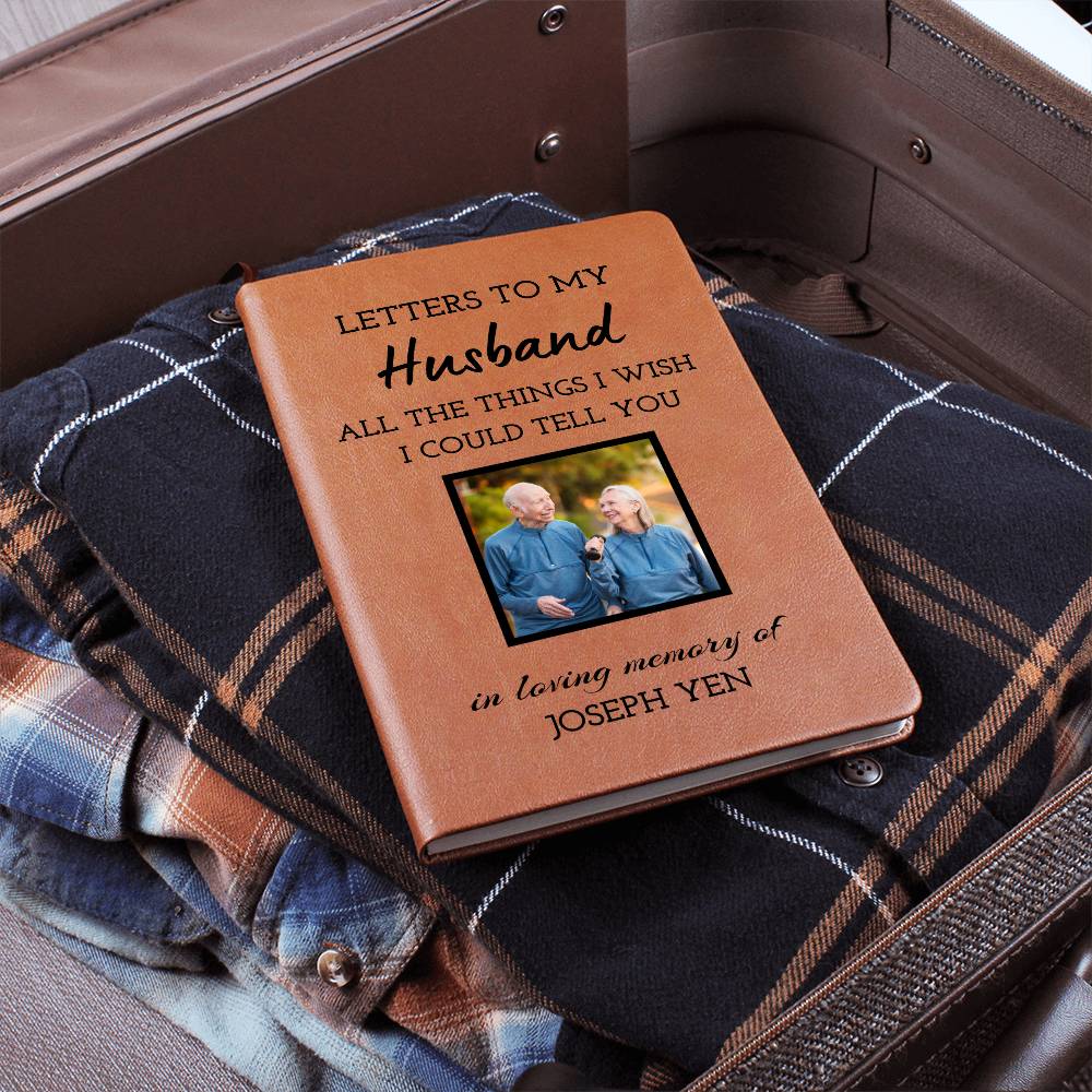 Loss of Husband Gift, Photo Memorial Journal, Letters to Husband Grief Journal, Husband Memorial Gift, Sympathy Gift for Widow