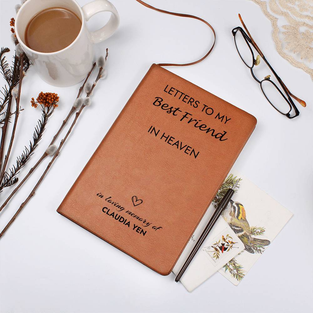 Friend Remembrance Leather Journal, Best Friend In Heaven Gift, Loss of Best Friend Memorial Journal, Sympathy Gift for Loss Of Friend, Grief Journal Letters