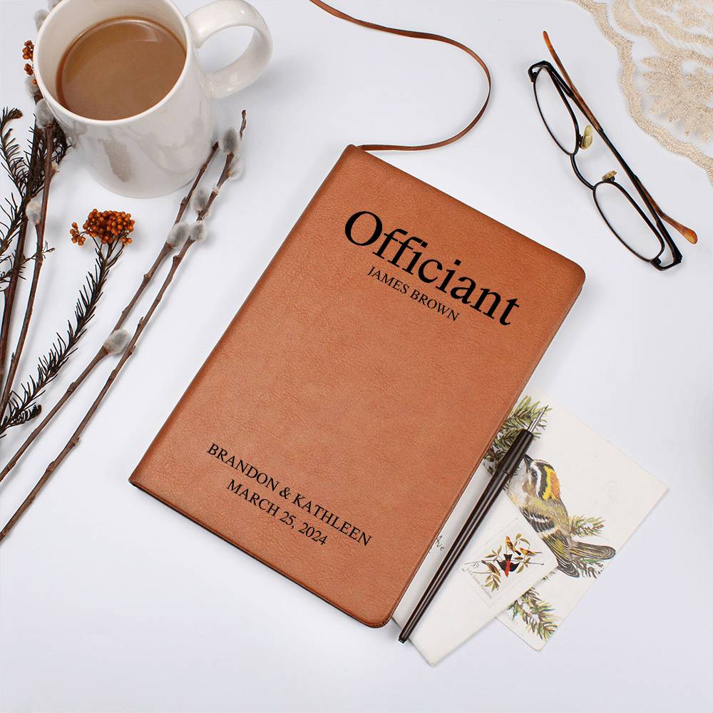 Personalized Officiant Gift, Customized Leather Journal,Wedding Officiant Journal Book, Officiant Thank You Gift,Pastor Gift Notebook