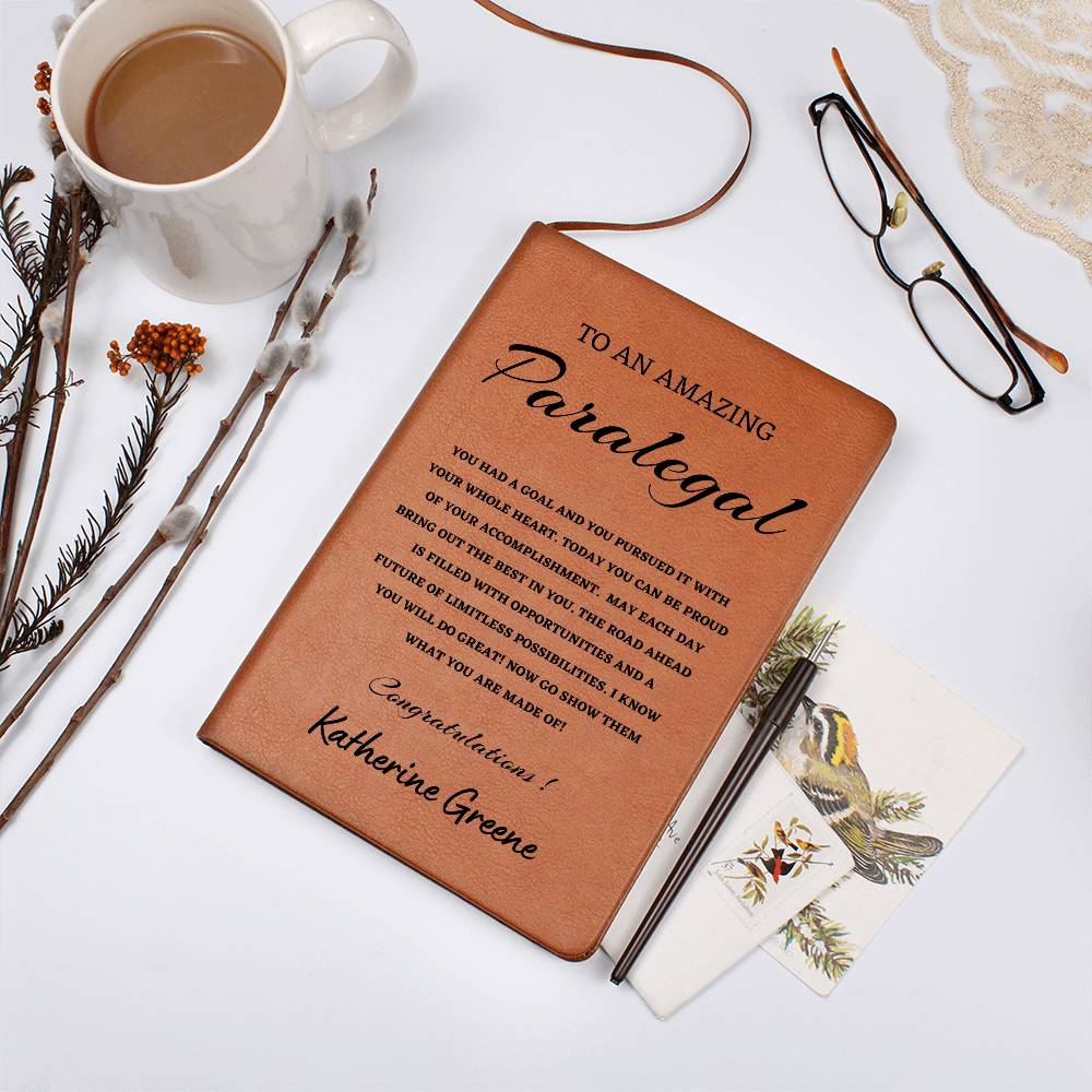 To A New Paralegal Journal, Custom Leather Journal, Paralegal Graduation Gift, Personalized Name Journal, New Paralegal Appreciation Gift, New Job Gift