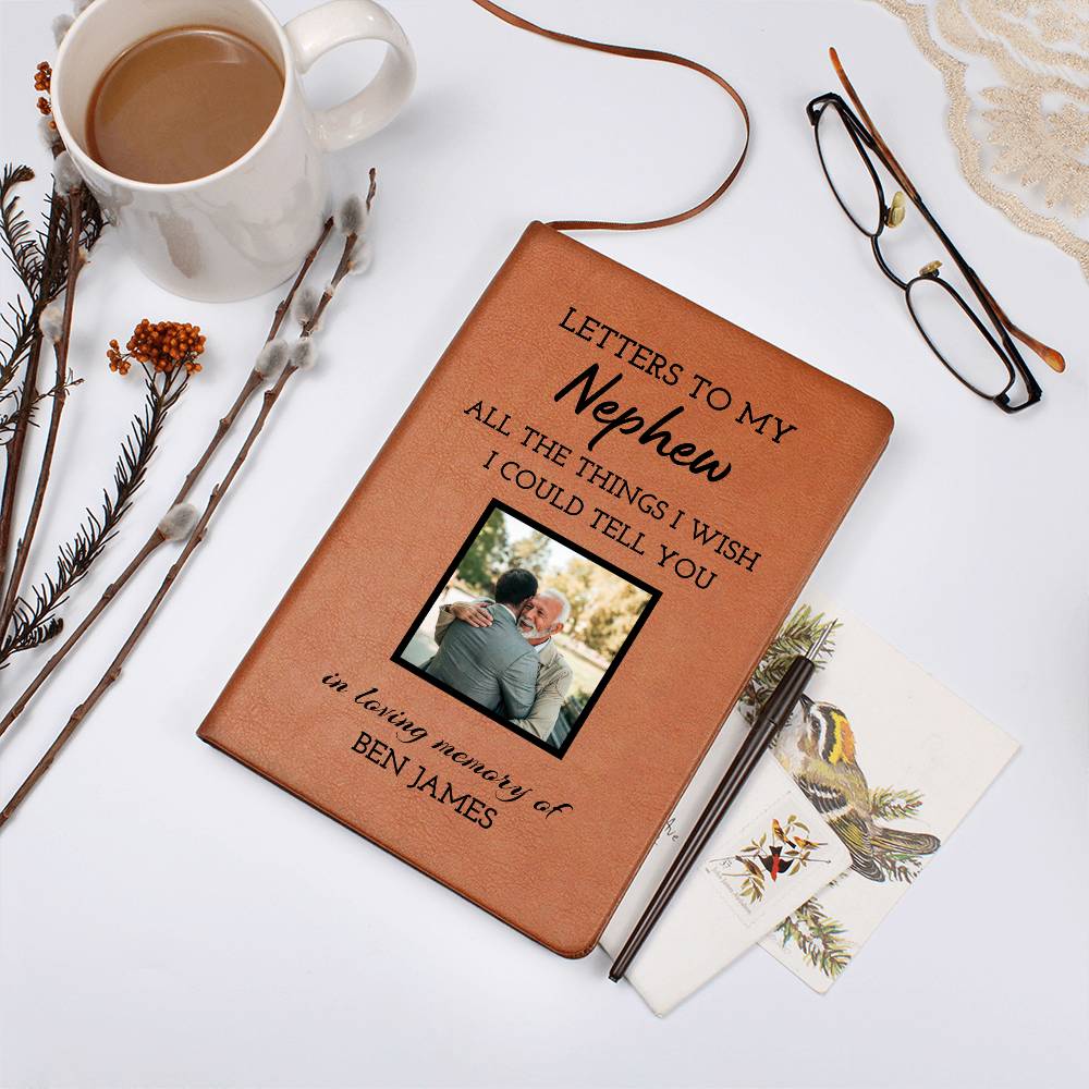 Nephew Remembrance Photo Journal, Nephew In Heaven Gift, Loss of Nephew Memorial Picture Journal, Sympathy Gift, Grief Journal Letters to Nephew