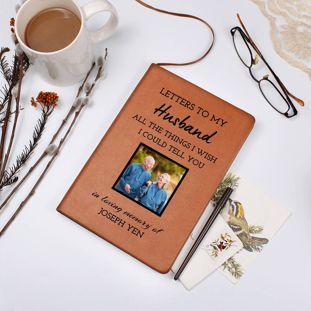 Loss of Husband Gift, Photo Memorial Journal, Letters to Husband Grief Journal, Husband Memorial Gift, Sympathy Gift for Widow