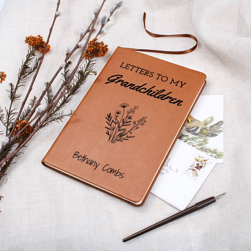 To My Grandchildren Personalized Leather Journal, Letters To My Grandkids Journal, Legacy Journal to Grandchildren, Grandchildren Keepsake, Gift from Grandma