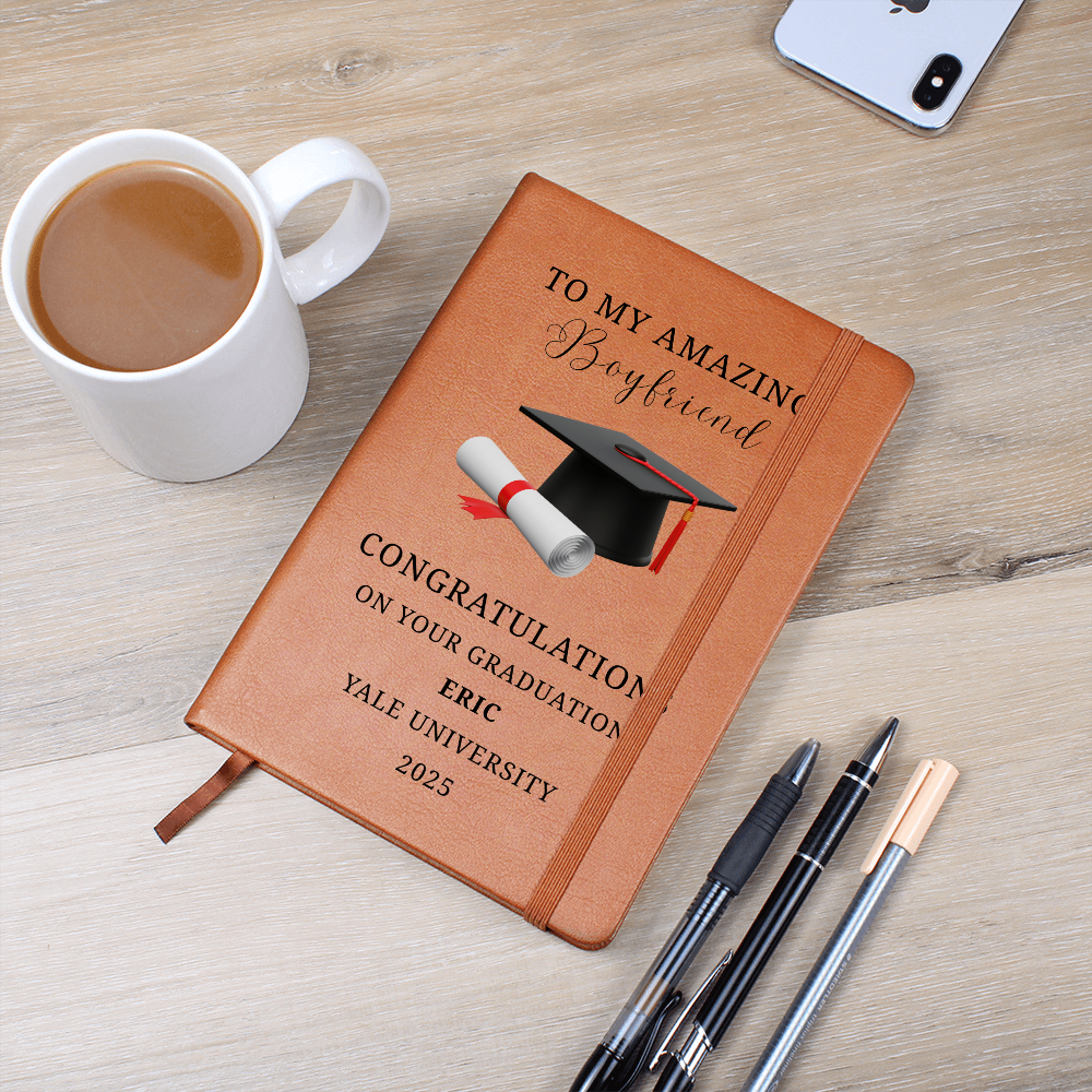Personalized Graduation Journal, Boyfriend Gift, Graduation Celebration Keepsake, Custom Gift for Both, Academic Milestone 2025
