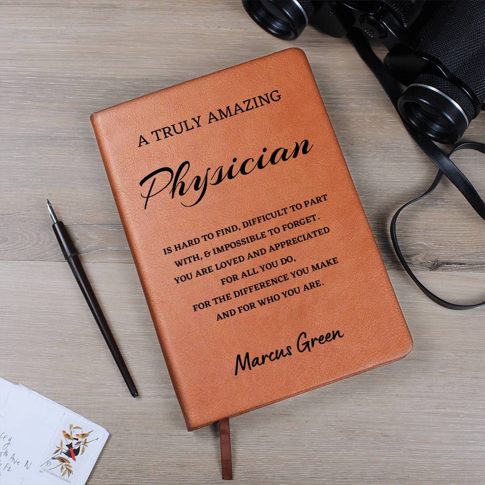 Personalized Physician Journal, Difference Maker Journal, Custom Name Leather Journal, Gift For a Physician, Appreciation Gift, Birthday Gift