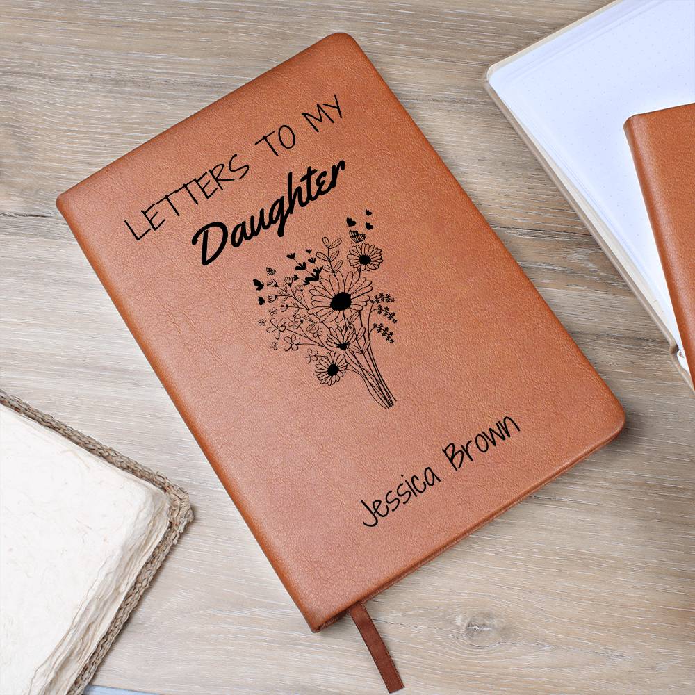 To My Daughter Leather Journal, Letters To My Daughter Customized Journal Birthday or Christmas Gift from Mom Keepsake for Daughter