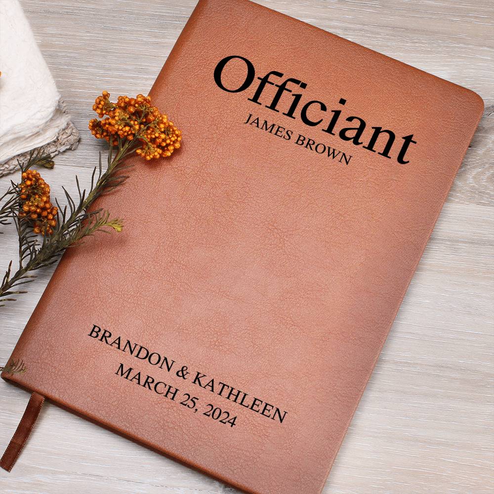 Personalized Officiant Gift, Customized Leather Journal,Wedding Officiant Journal Book, Officiant Thank You Gift,Pastor Gift Notebook