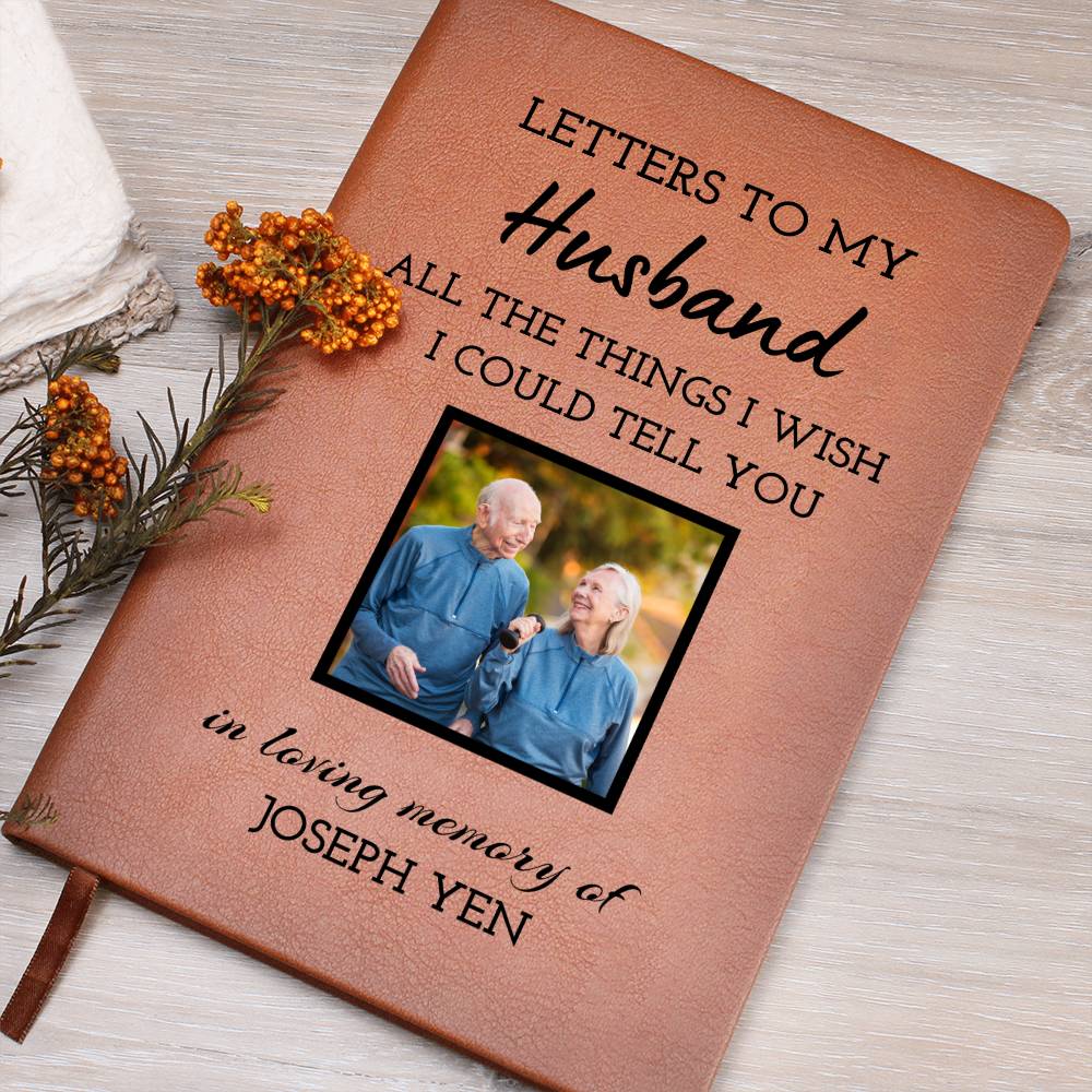 Loss of Husband Gift, Photo Memorial Journal, Letters to Husband Grief Journal, Husband Memorial Gift, Sympathy Gift for Widow