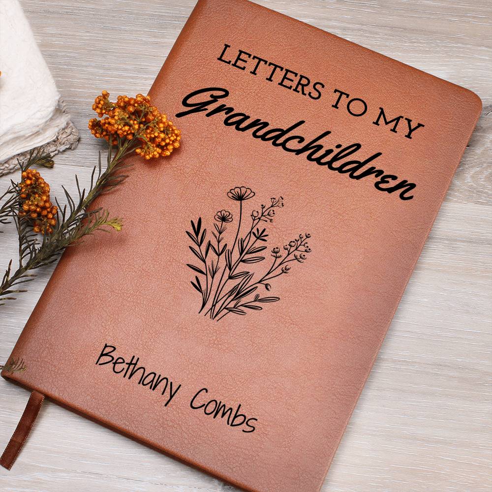 To My Grandchildren Personalized Leather Journal, Letters To My Grandkids Journal, Legacy Journal to Grandchildren, Grandchildren Keepsake, Gift from Grandma