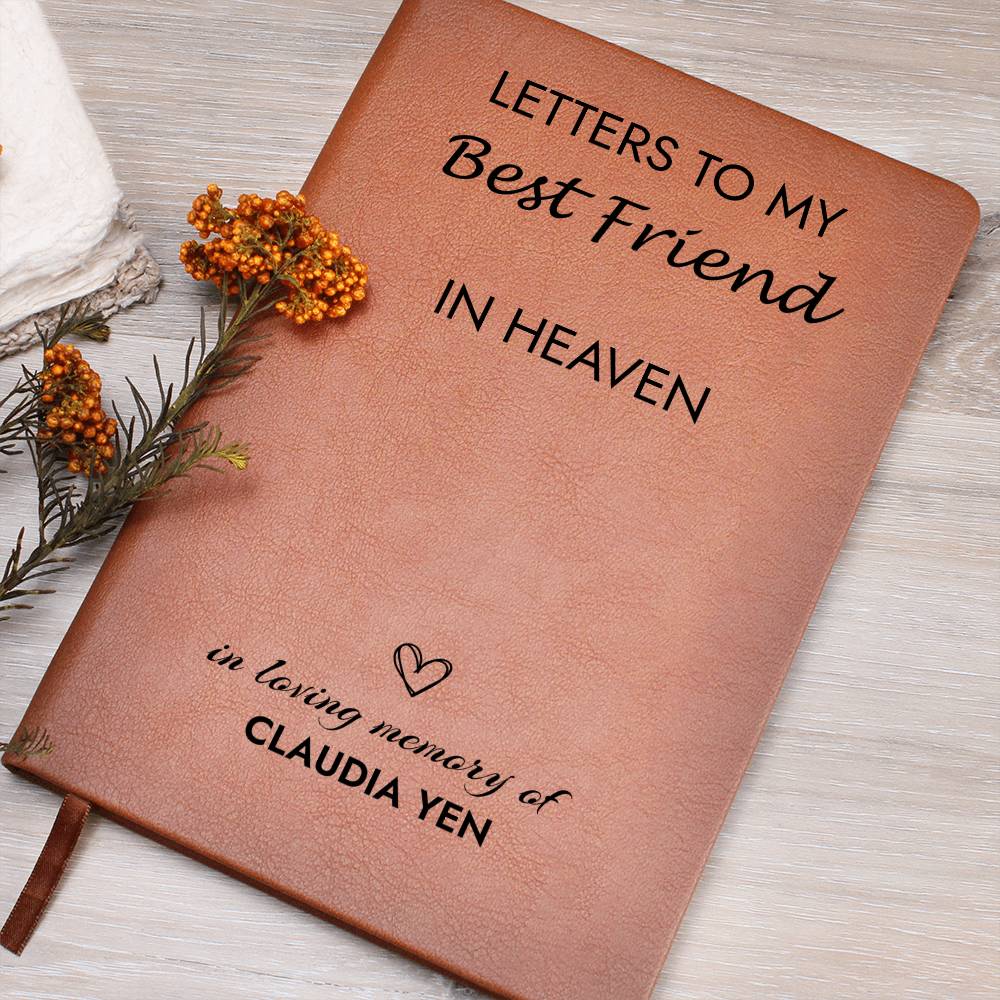 Friend Remembrance Leather Journal, Best Friend In Heaven Gift, Loss of Best Friend Memorial Journal, Sympathy Gift for Loss Of Friend, Grief Journal Letters