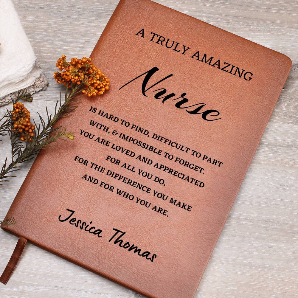 Personalized Nurse Journal, Difference Maker Journal, Custom Name Leather Journal, Gift for a Registered Nurse, Appreciation Gift, Birthday Gift