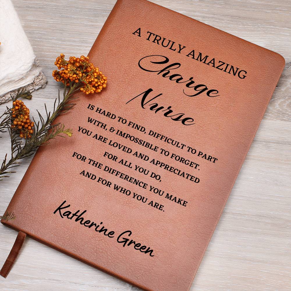 Personalized Charge Nurse Journal, Difference Maker Journal, Custom Name Leather Journal, Gift for a Charge Nurse, Appreciation Gift, Birthday Gift