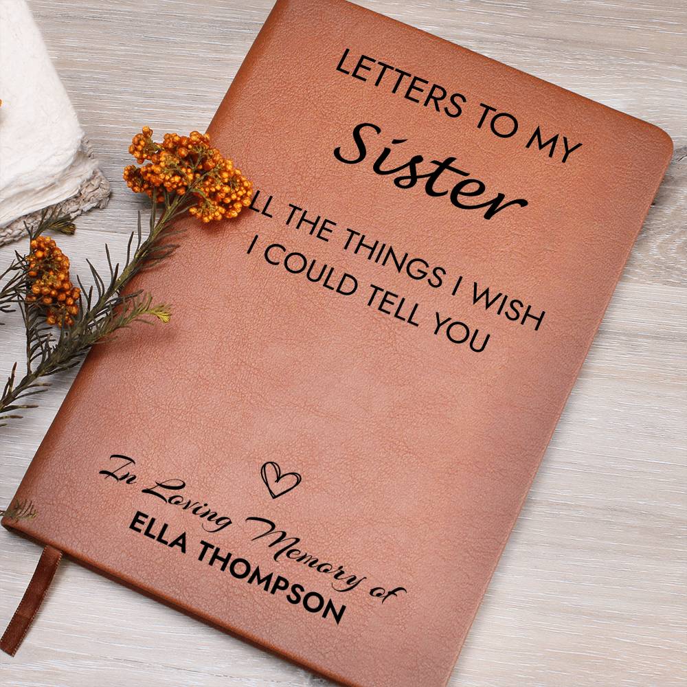 Loss of Sister Memorial Journal, Sister In Heaven Gift, Sister Remembrance Journal, Sympathy Gift for Loss Of Sister, Grief Journal Letters to Sister