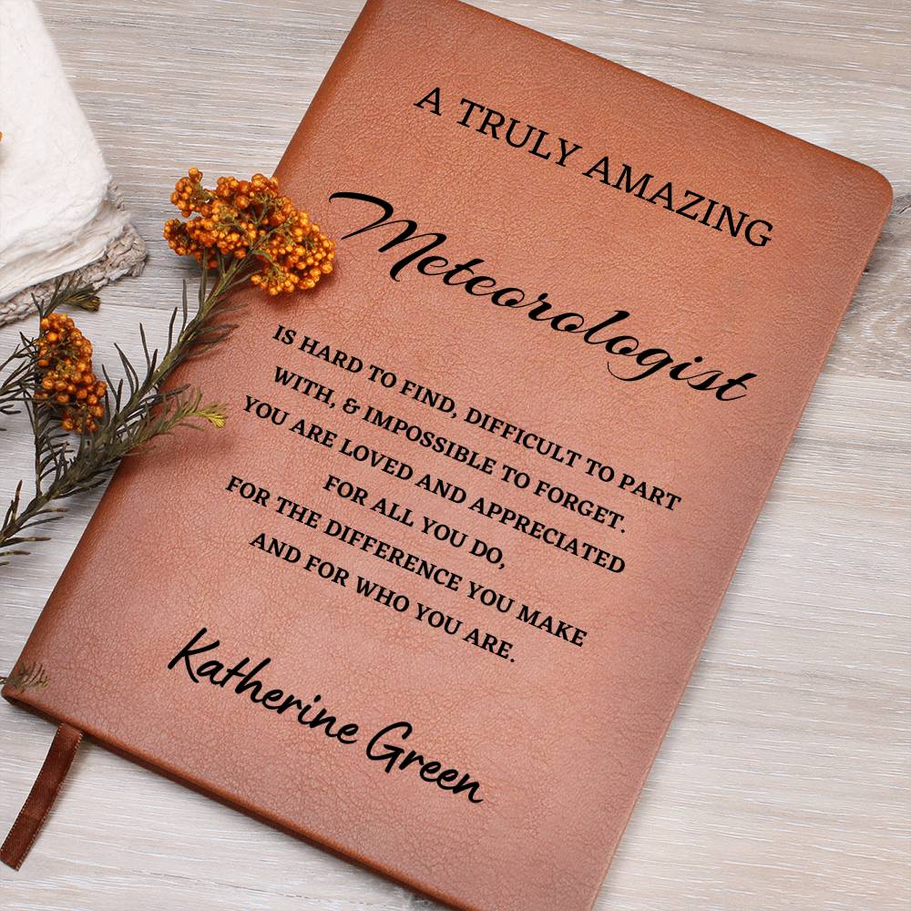 Personalized Meteorologist Journal, Difference Maker Journal, Custom Name Leather Journal, Gift for a Meteorologist, Appreciation Gift, Birthday Gift.