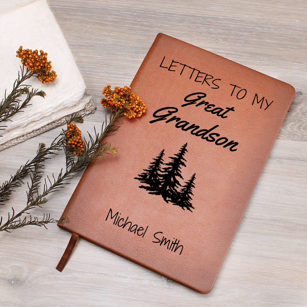 Letters To My Great Grandson Journal As I Watch You Grow, Legacy Journal to Grandchildren, Personalized Great Grandson Journal