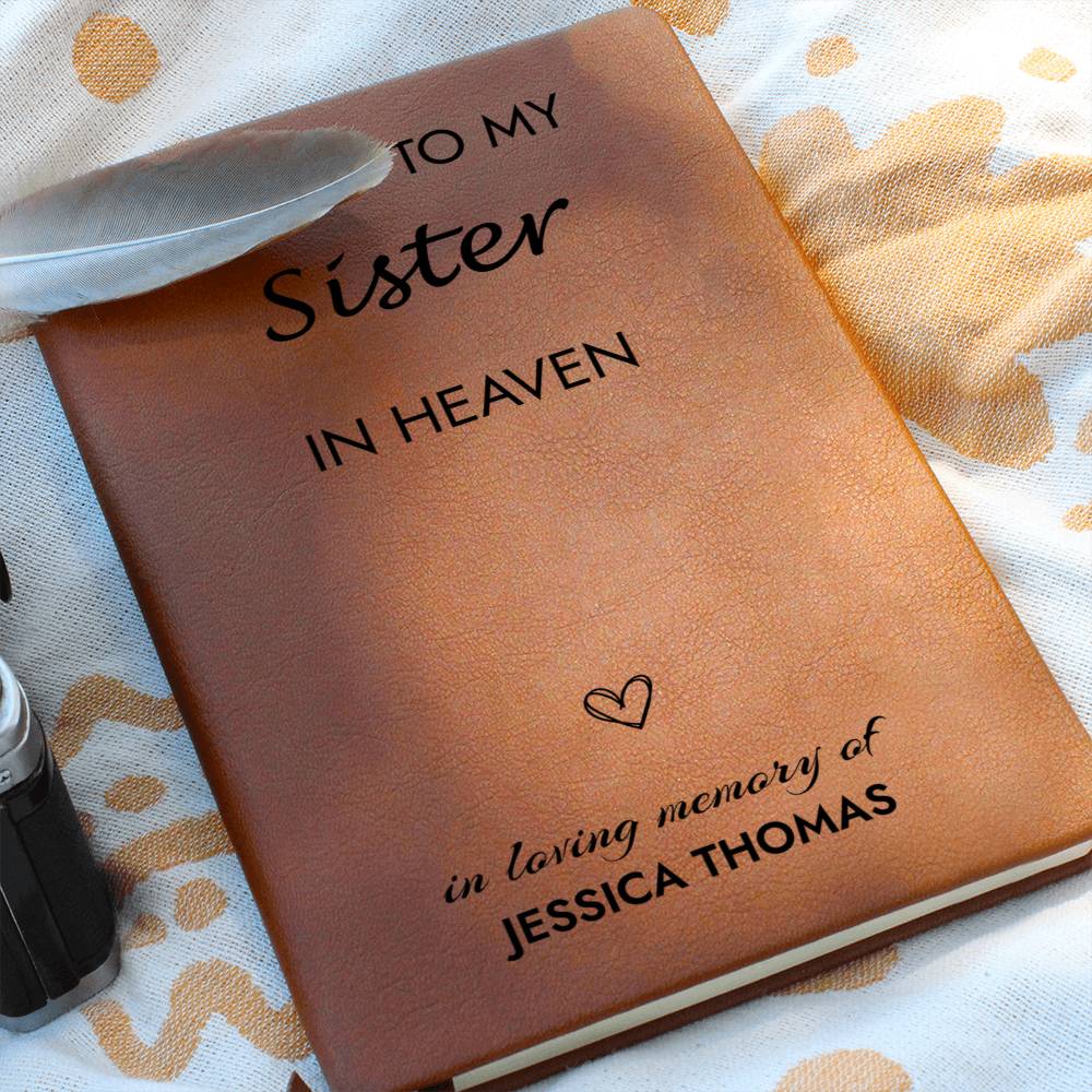 Sister Remembrance Leather Journal, Sister In Heaven Gift, Loss of Sister Memorial Journal, Sympathy Gift for Loss Of Sister, Grief Journal Letters