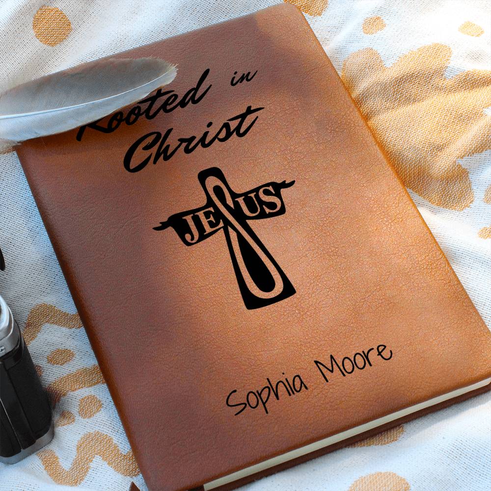 Rooted in Christ Jesus Prayer Journal, Personalized Leather Journal. Christian Gifts, Bible Study Devotional Journal, Women Gift Ideas, Religious Gifts