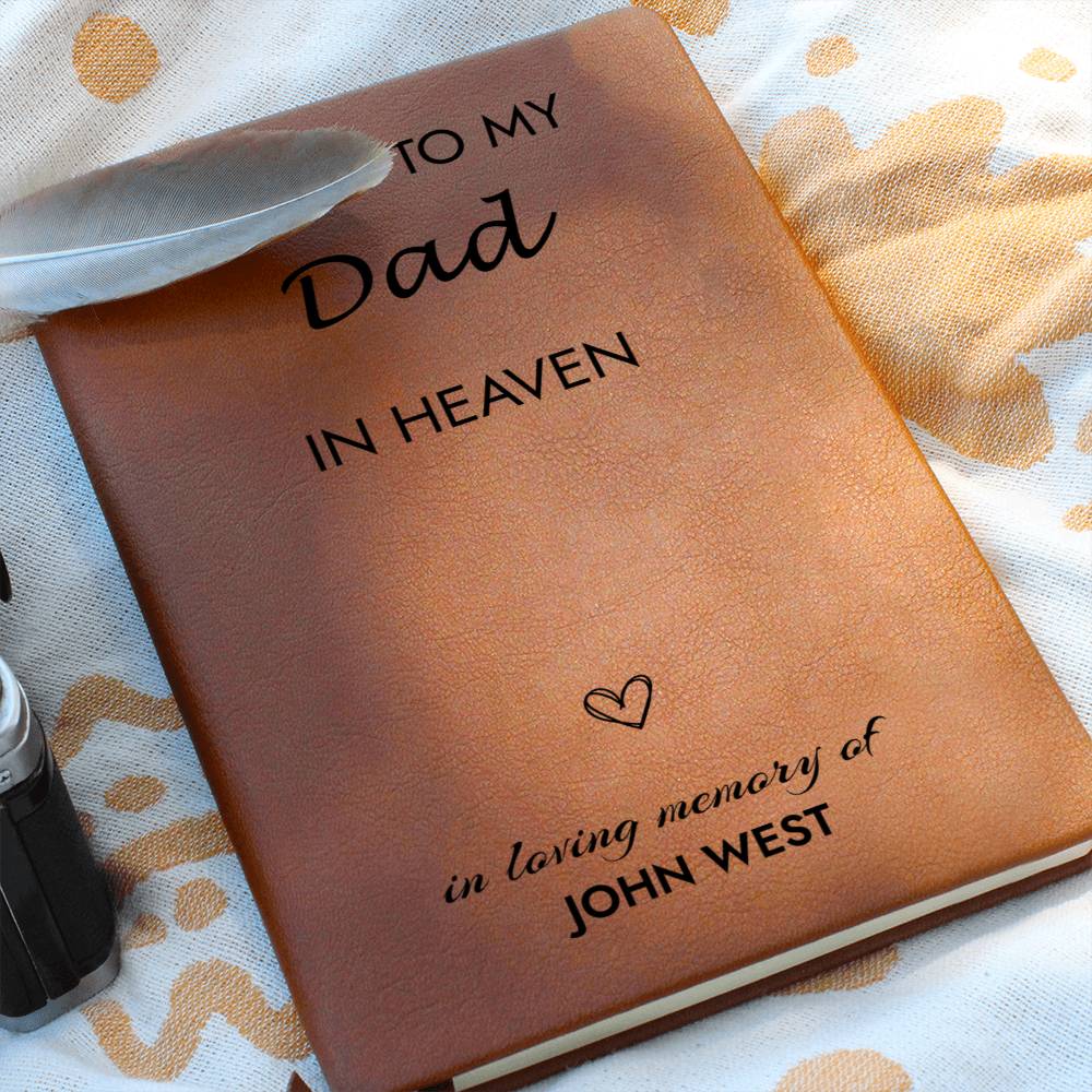 Dad Remembrance Leather Journal, Father In Heaven Gift, Loss of Dad Memorial Journal, Sympathy Gift for Loss Of Father, Grief Journal Letters