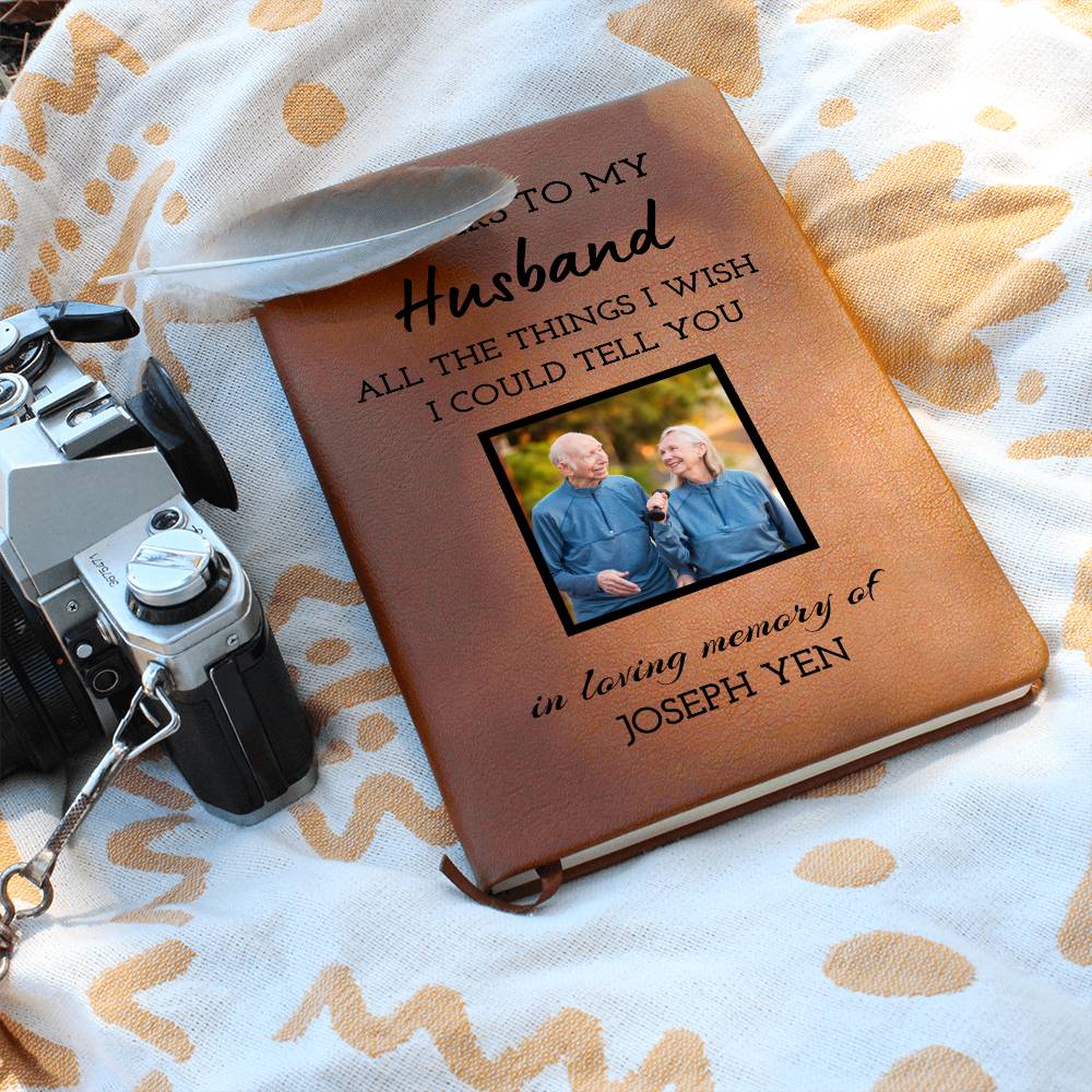 Loss of Husband Gift, Photo Memorial Journal, Letters to Husband Grief Journal, Husband Memorial Gift, Sympathy Gift for Widow