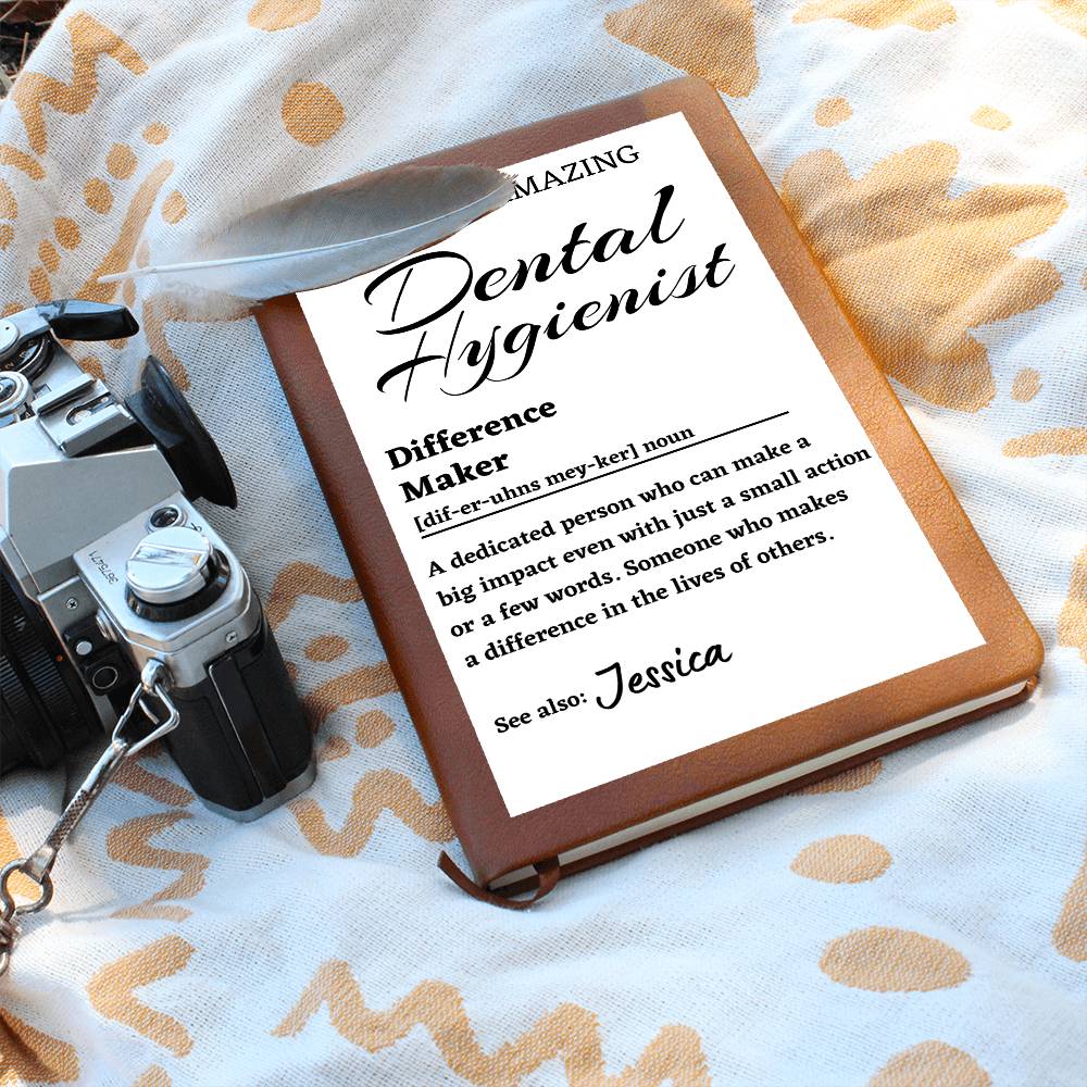 Difference Maker Journal, Dental Hygienist Gift, Personalized Dental Hygienist Appreciation Gift, Custom Name Leather Journal
