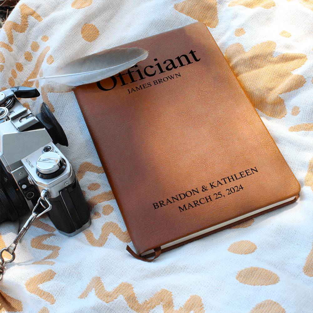 Personalized Officiant Gift, Customized Leather Journal,Wedding Officiant Journal Book, Officiant Thank You Gift,Pastor Gift Notebook
