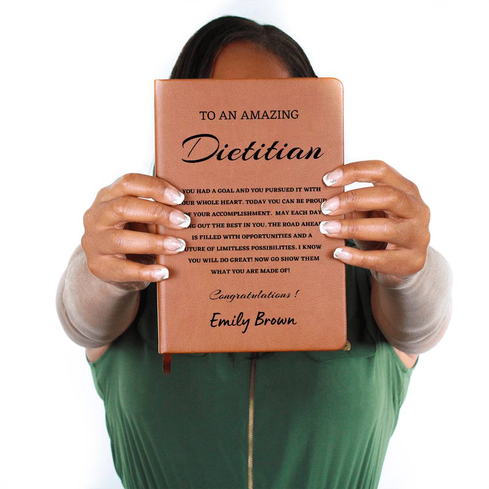 To A New Dietitian Journal, Custom Leather Journal, New Dietitian Graduation Gift, Personalized Name Journal, New Dietitian Appreciation Gift, New Job Gift