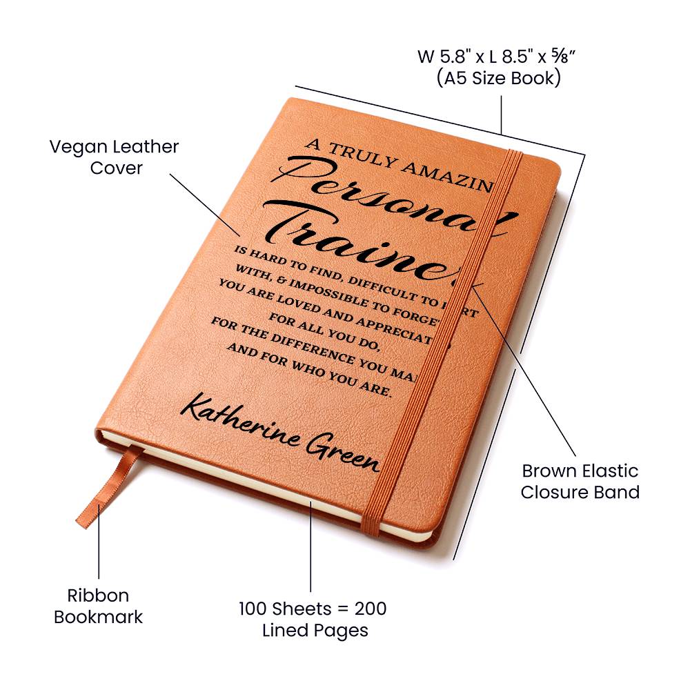 Personalized Personal Trainer Journal, Difference Maker Journal, Custom Name Leather Journal, Gift For a Personal Trainer, Appreciation Gift, Birthday Gift