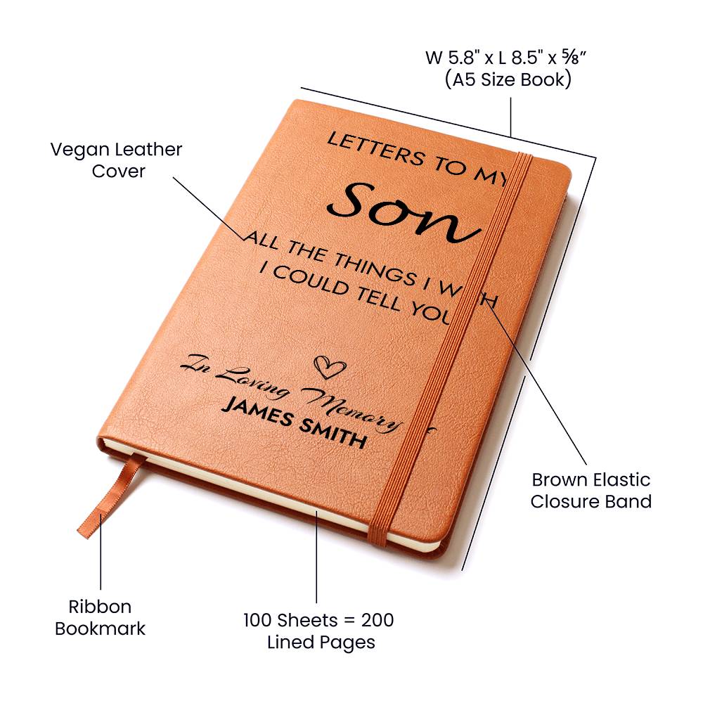 Loss of Son Memorial Journal, Son In Heaven Gift, Son Remembrance Journal, Sympathy Gift for Loss Of Son, Grief Journal Letters to Son